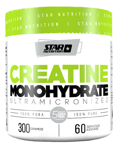 Suplemento En Polvo Star Nutrition Creatine Monohydrate Ultramicronized En Pote De 300g